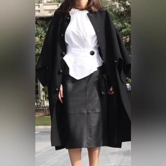 HUGO BOSS Leather Pencil Skirt SELRITA Black 6 Slim Fit Classy Edgy Knee Length - Picture 10 of 16